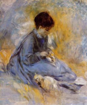Pierre Auguste Renoir : Young Woman with a Dog